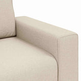 Poltrona Sofa Beige 100 cm Tessuto misto lino