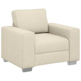 Poltrona Sofa Beige 100 cm Tessuto misto lino