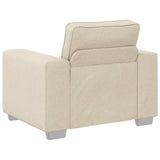 Poltrona Sofa Beige 100 cm Tessuto misto lino