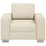 Poltrona Sofa Beige 100 cm Tessuto misto lino