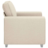 Poltrona Sofa Beige 100 cm Tessuto misto lino