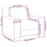 Poltrona Sofa Beige 100 cm Tessuto misto lino