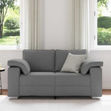 Divano a due posti Grigio scuro 160 cm Tessuto