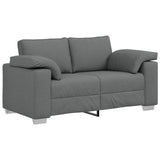 Divano a due posti Grigio scuro 160 cm Tessuto