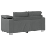 Divano a due posti Grigio scuro 160 cm Tessuto