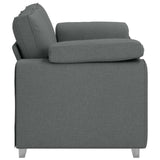 Divano a due posti Grigio scuro 160 cm Tessuto