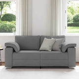 Divano a due posti Grigio scuro 180 cm Tessuto