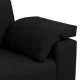 Divano a due posti Nero 180 cm Tessuto