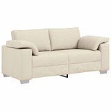 Divano a 2 Posti Beige 180 cm Tessuto misto lino