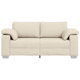 Divano a 2 Posti Beige 180 cm Tessuto misto lino