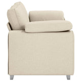 Divano a 2 Posti Beige 180 cm Tessuto misto lino