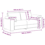 Divano Divanetto Marrone 180x77x82 cm in Velluto