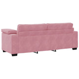 Divano a 3 Posti rosa 220x77x82 cm in Velluto