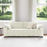 Divano a 3 Posti Crema 220x77x82 cm in Velluto