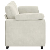 Divano a 3 Posti Crema 220x77x82 cm in Velluto