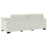 Divano a 3 Posti Crema 220x77x82 cm in Velluto