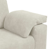 Divano a 3 Posti Crema 220x77x82 cm in Velluto
