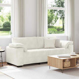 Divano a 3 Posti Crema 220x77x82 cm in Velluto