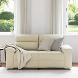 Divano a 2 posti Crema 160x81x84 cm in Similpelle