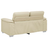 Divano a 2 posti Crema 160x81x84 cm in Similpelle