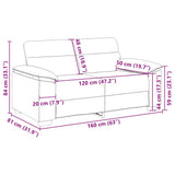 Divano a 2 posti Crema 160x81x84 cm in Similpelle