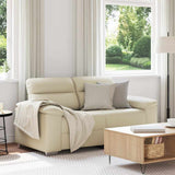 Divano a 2 posti Crema 160x81x84 cm in Similpelle
