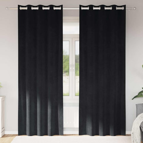 Tende oscuranti 2 pcs Nero 140 x 225 cm Velluto
