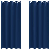 Tende Blackout con Anelli 2 pcs Blu Scuro 225 x 140 cm