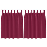 Tende Blackout con Anelli 2 pcs Rosso Vino 140 x 140 cm