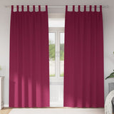 Tende Blackout con Anelli 2 pcs Rosso Vino 225 x 140 cm