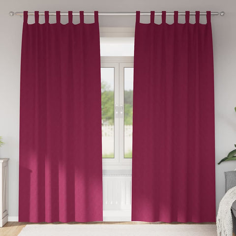 Tende Blackout con Anelli 2 pcs Rosso Vino 225 x 140 cm