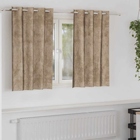 Tende in Velluto con tende 2 pcs Champagne 140 x 140 cm Velluto