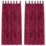 Tende in Velluto 2 pcs Rosso vino 225 x 140 cm Velluto