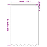 Tenda in Pizzo con tende Bianco 200 x 150 cm Poliestere