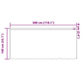 Tenda in Pizzo con tende Bianco 300 x 140 cm Poliestere