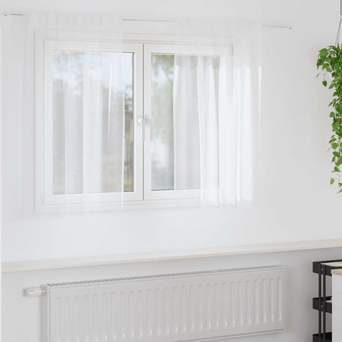 Tenda in Velo con tende 2 pcs Bianco 140 x 140 cm Poliestere