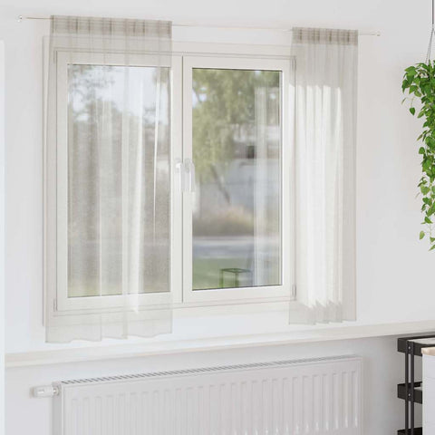 Tenda in Velo con tende 2 pcs Crema 175 x 140 cm Poliestere