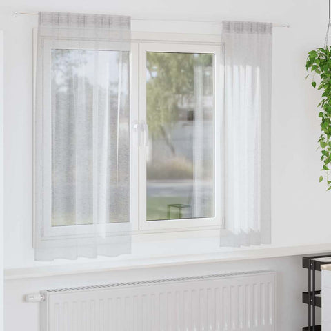 Tenda in Velo 2 pcs Grigio chiaro 175 x 140 cm Poliestere