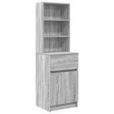 Comodino Grigio Sonoma 39x35x125 cm in Legno truciolato