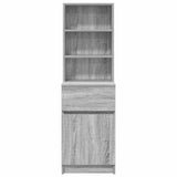 Comodino Grigio Sonoma 39x35x125 cm in Legno truciolato