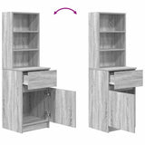 Comodino Grigio Sonoma 39x35x125 cm in Legno truciolato
