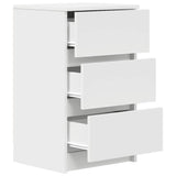 Comodino con 3 Cassetti Bianco 39x35x65 cm