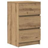 Comodini con 3 Cassetti 2 pz Rovere Artigianale 39x35x65 cm