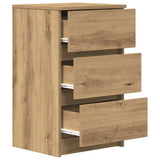 Comodini con 3 Cassetti 2 pz Rovere Artigianale 39x35x65 cm