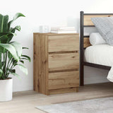 Comodini con 3 Cassetti 2 pz Rovere Artigianale 39x35x65 cm