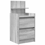 Comodini con 2 Cassetti 2 pz Grigio Sonoma 38x34x80 cm
