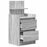 Comodini con 2 Cassetti 2 pz Grigio Sonoma 38x34x80 cm