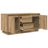Mobile Porta TV con Luci LED Rovere Artigianale 100x41x50 cm