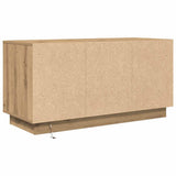 Mobile Porta TV con Luci LED Rovere Artigianale 100x41x50 cm