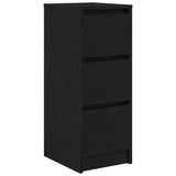 Credenza Rovere Nero 29,5x34x76 cm in Legno truciolato